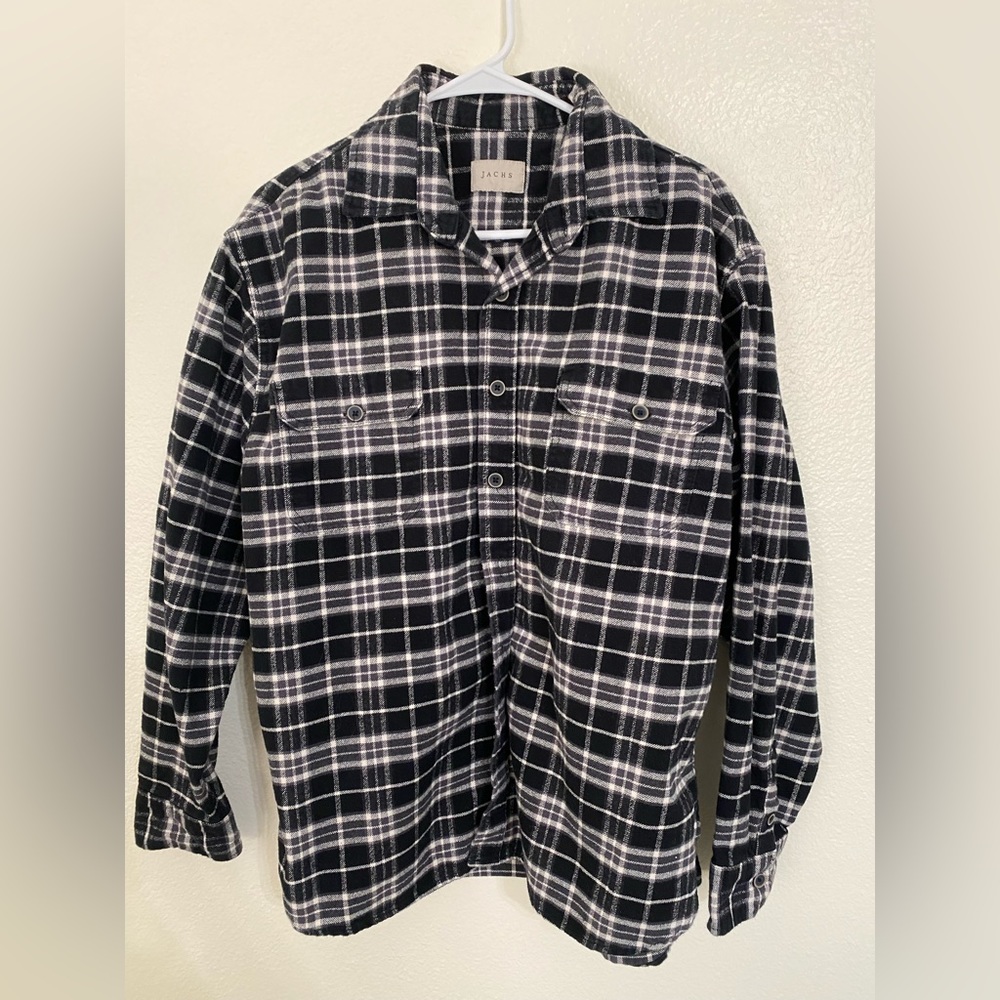 Mens Jachs black and white flannel